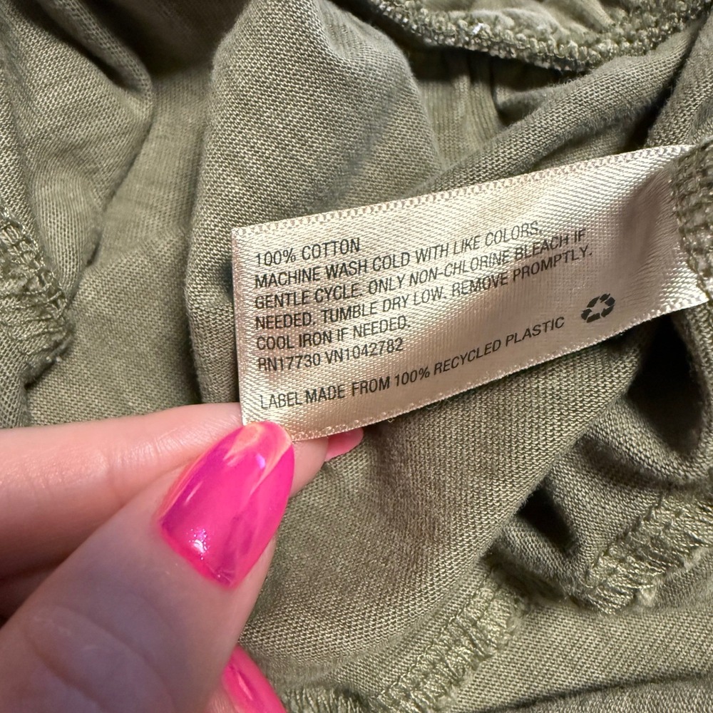 Universal Thread Olive Green Cotton Sleeveless Jogger Jumpsuit Medium Tassel Tie - Picture 6 of 6